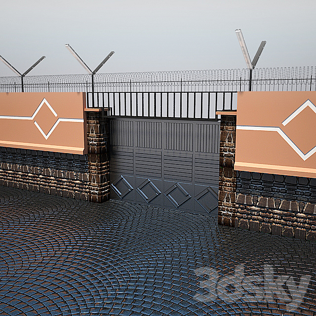 Gated and paving 3ds Max - thumbnail 1