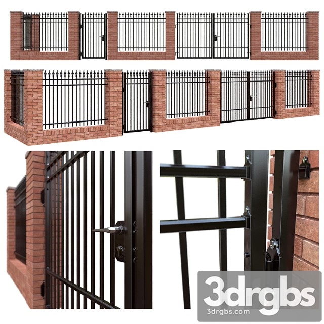 Iron fence set – classic 3dsmax Download - thumbnail 1