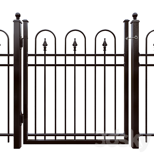 Iron fence set – Hoop and Picket _ Puppet Picket _ Pool 3ds Max - thumbnail 2