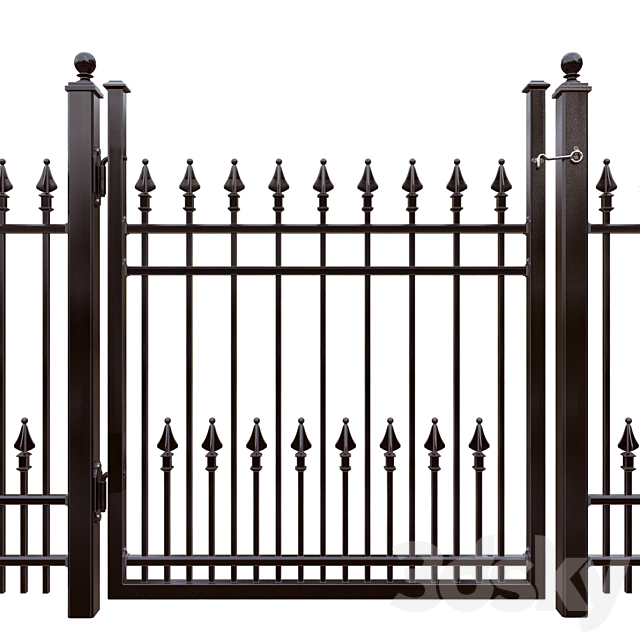 Iron fence set – Hoop and Picket _ Puppet Picket _ Pool 3ds Max - thumbnail 3