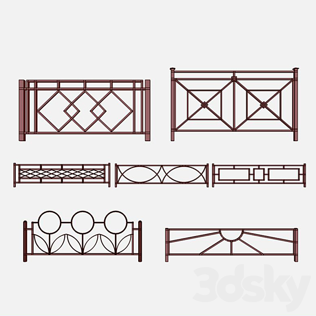 Lawn fencing 3DS Max Model - thumbnail 5