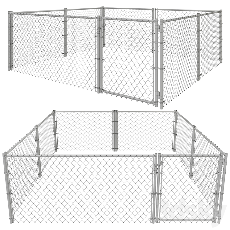 Mesh fencing 3DS Max Model - thumbnail 2