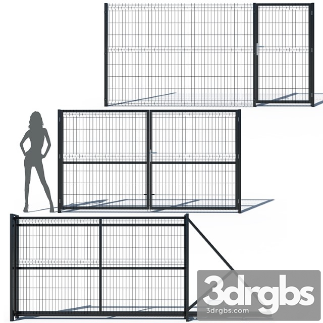 Metal fence 3d (h-173) 3dsmax Download - thumbnail 1