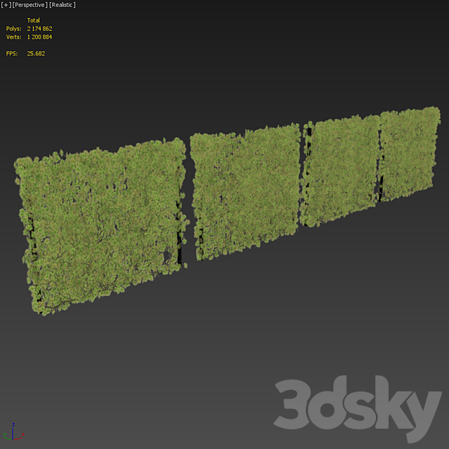 Metal Fence 3D (H-203) with Ivy v3 3DS Max Model - thumbnail 7