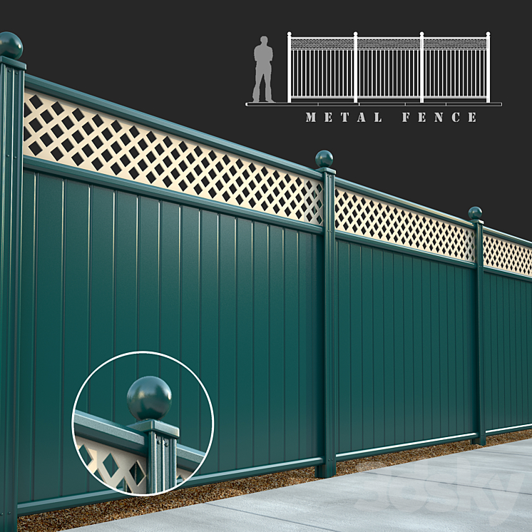 metal fence 3DS Max - thumbnail 1