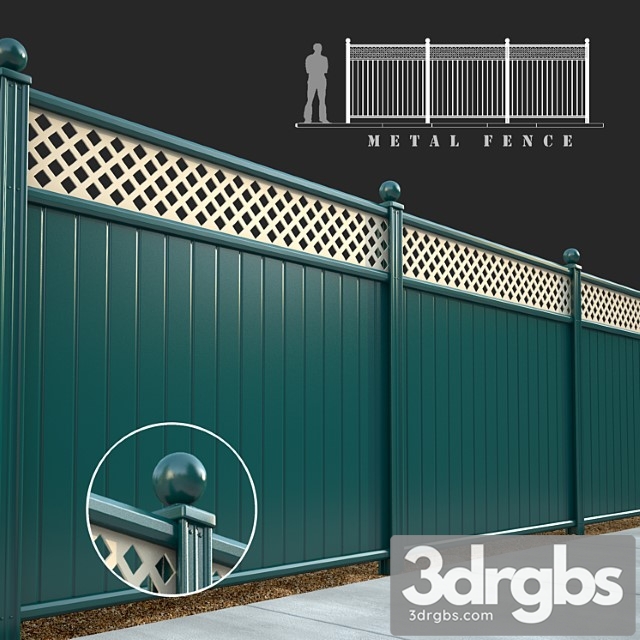 Metal Fence 3dsmax Download - thumbnail 1