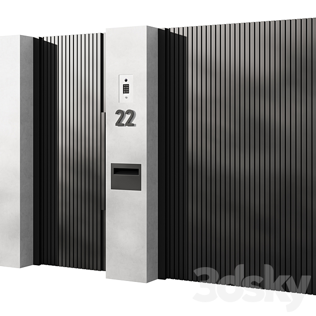 Modern sliding gates 01 3ds Max - thumbnail 2