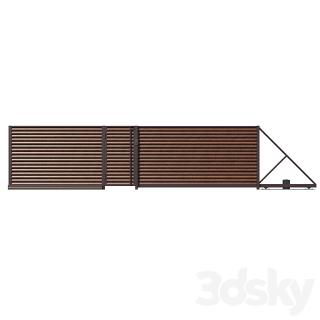 modular louvered fencing 3ds Max - thumbnail 2