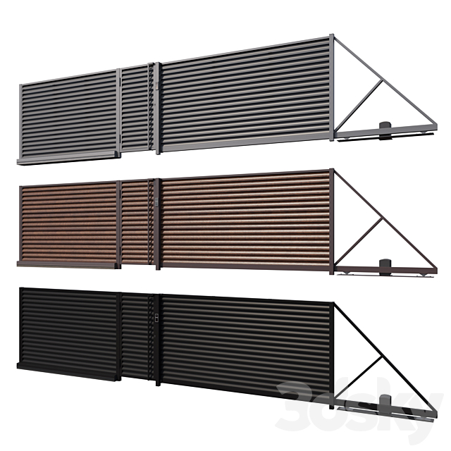 modular louvered fencing 3ds Max - thumbnail 3