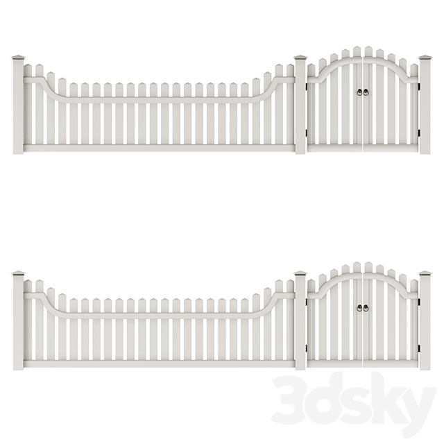 PVC fence 3ds Max - thumbnail 3