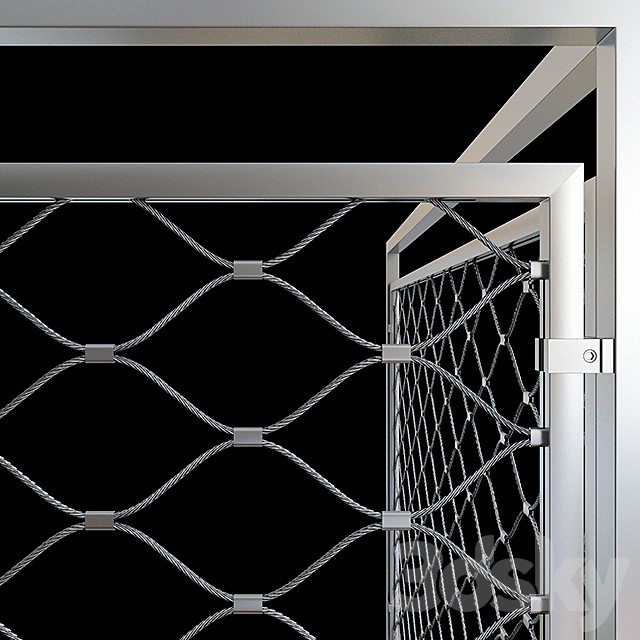 Railing mesh stainless steel cable 3DS Max Model - thumbnail 3