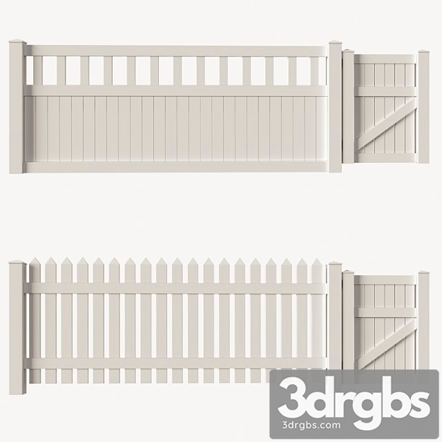 Set of pvc fences + wicket 3dsmax Download - thumbnail 1