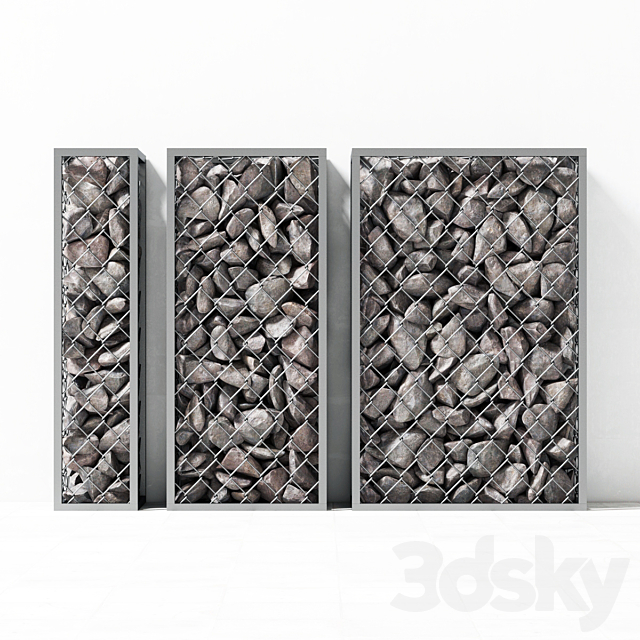 Small Gabion stone rockl _ Small gabions with stones 3DS Max Model - thumbnail 2