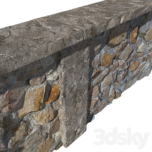 Stone fence_3 3DS Max Model - thumbnail 2