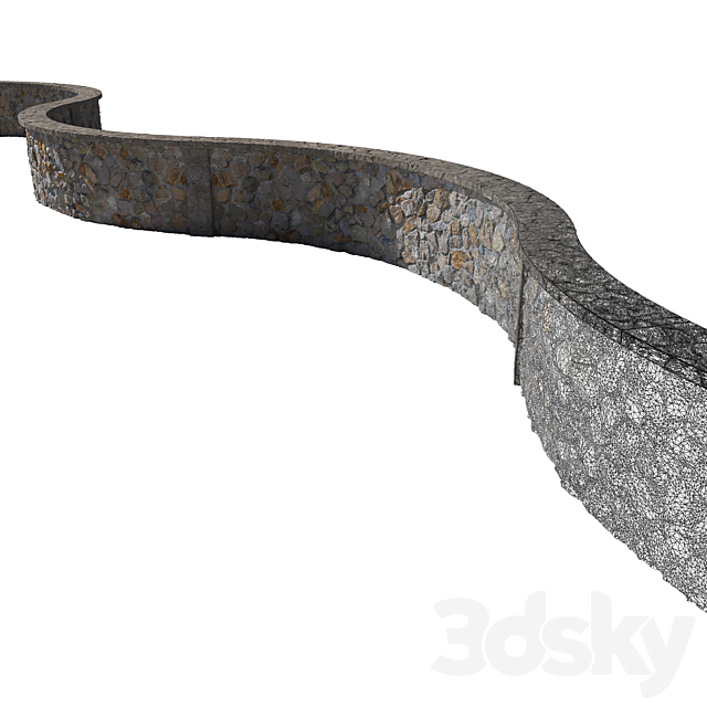 Stone fence_3 3DS Max Model - thumbnail 3