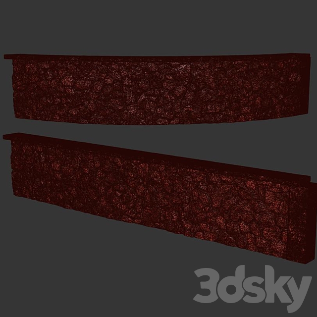 Stone fence_3 3DS Max Model - thumbnail 5