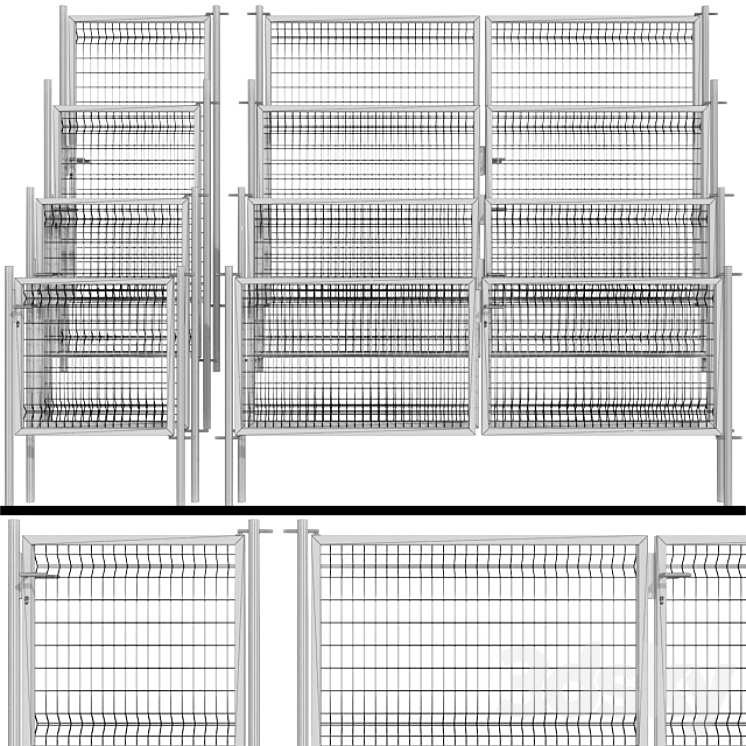 Swing gates wicket 3DS Max - thumbnail 2