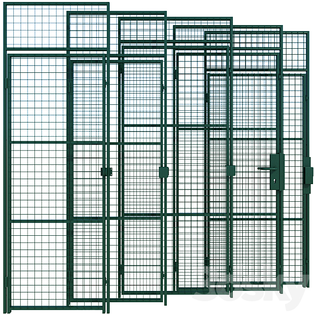 Swing metal metal door 3DS Max Model - thumbnail 3