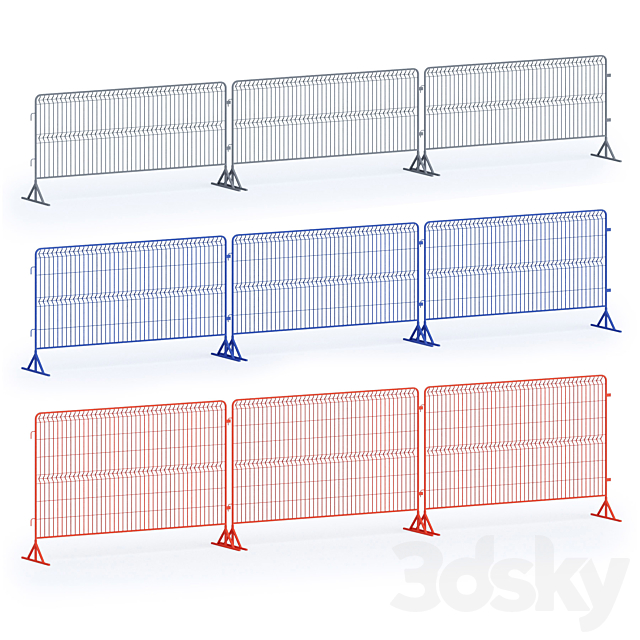 Temporary fencing for construction sites 3ds Max - thumbnail 1