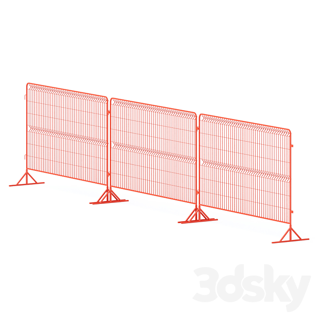 Temporary fencing for construction sites 3ds Max - thumbnail 2