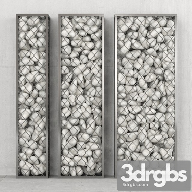 White pebble gabions 3dsmax Download - thumbnail 1