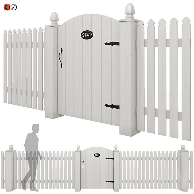 White picket fence_01 3DSMax File - thumbnail 1