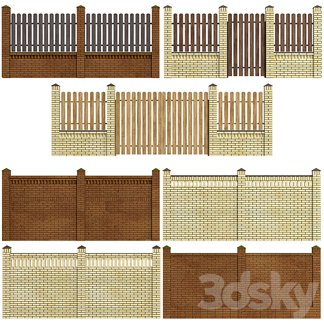 Wicket gate fence 3ds Max - thumbnail 2