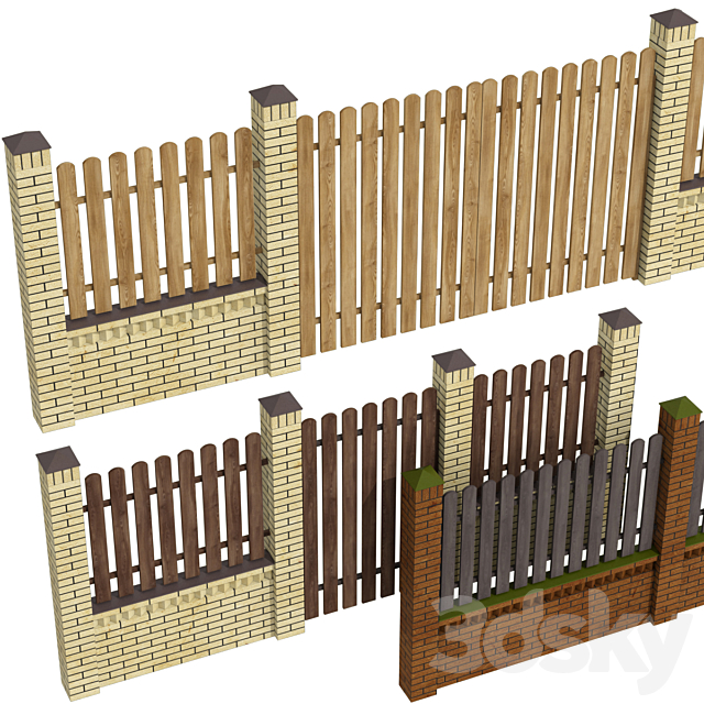 Wicket gate fence 3ds Max - thumbnail 3