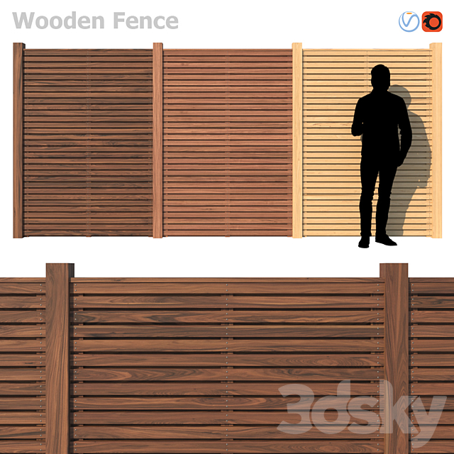 Wooden Fence 3ds Max - thumbnail 1