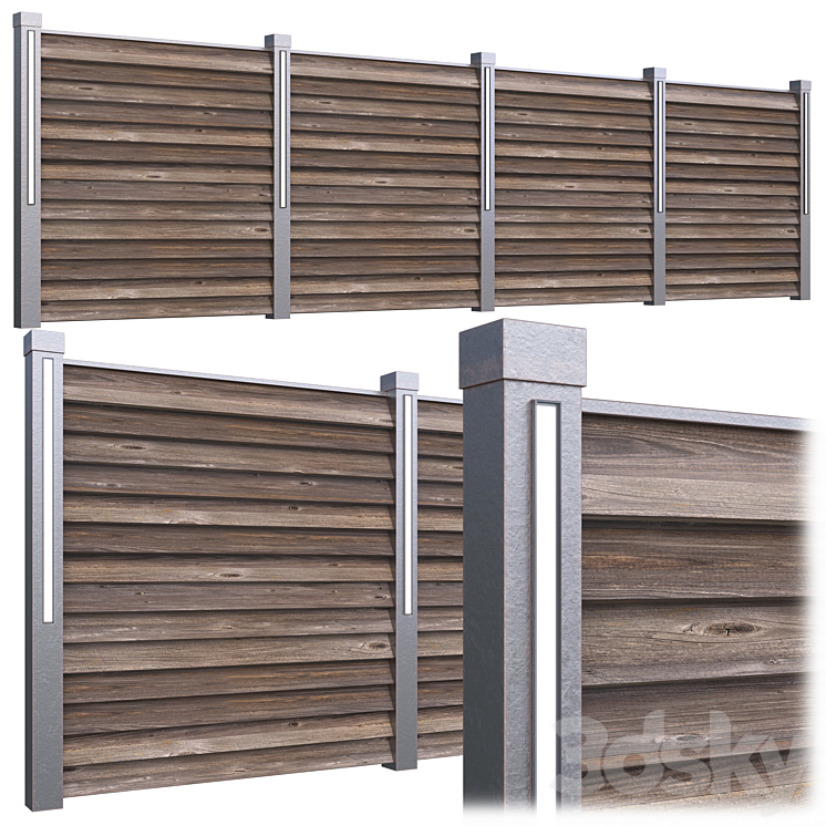 Wooden fence 3DS Max - thumbnail 1