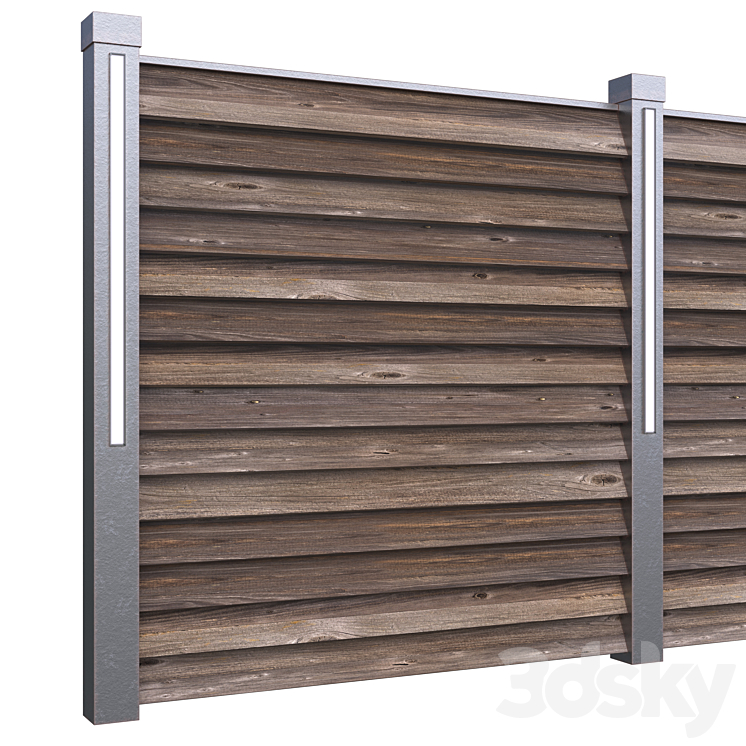 Wooden fence 3DS Max - thumbnail 2