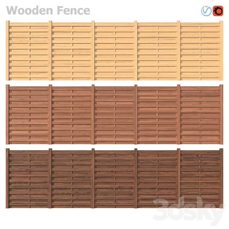 Wooden Fence III 3DS Max - thumbnail 2