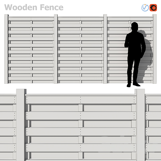 Wooden Fence III 3DSMax File - thumbnail 3