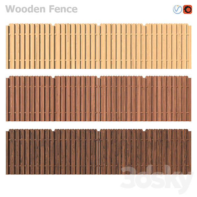 Wooden Fence IV 3ds Max - thumbnail 2