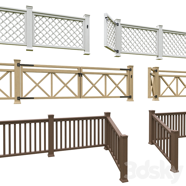 wooden fencing 3DS Max - thumbnail 2