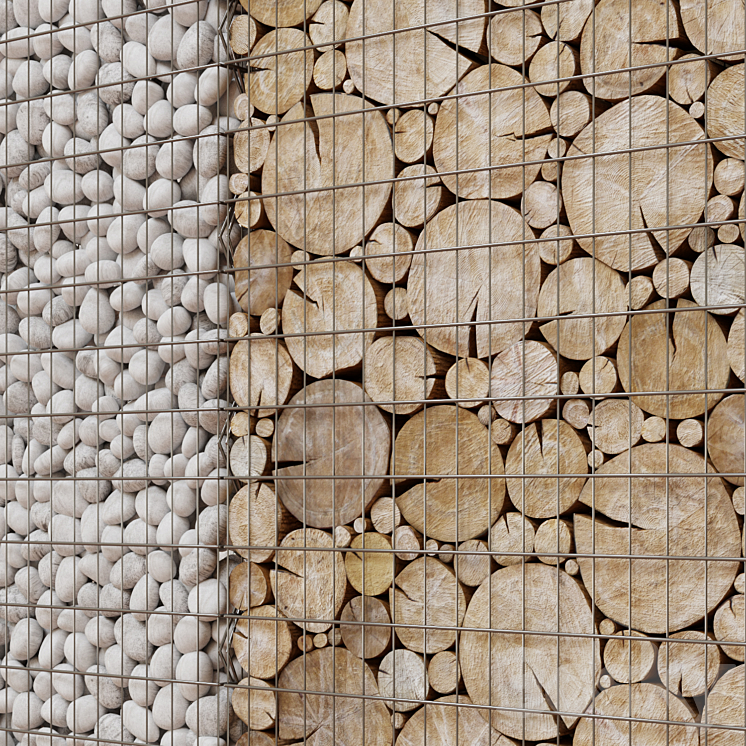 Wooden gabion 3DS Max - thumbnail 2