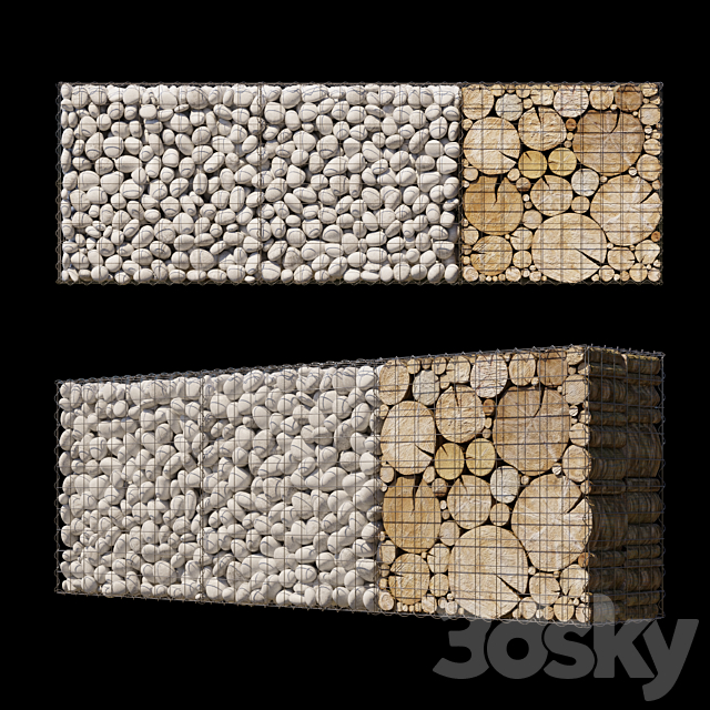 Wooden gabion 5 3ds Max - thumbnail 1