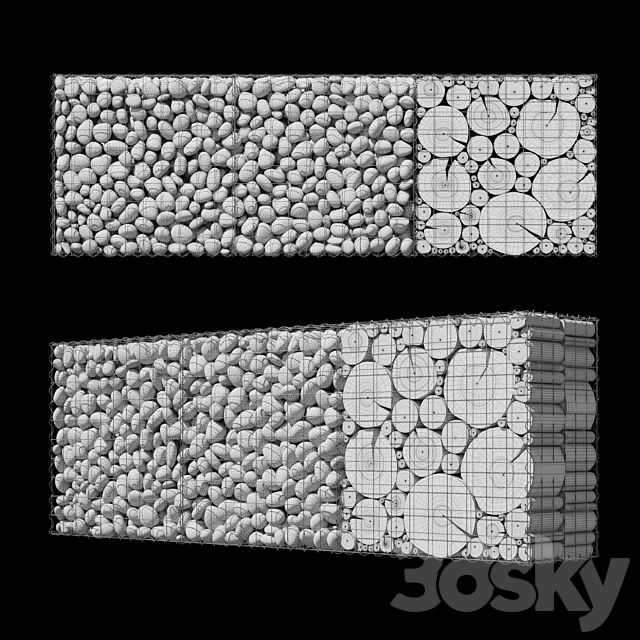 Wooden gabion 5 3ds Max - thumbnail 2