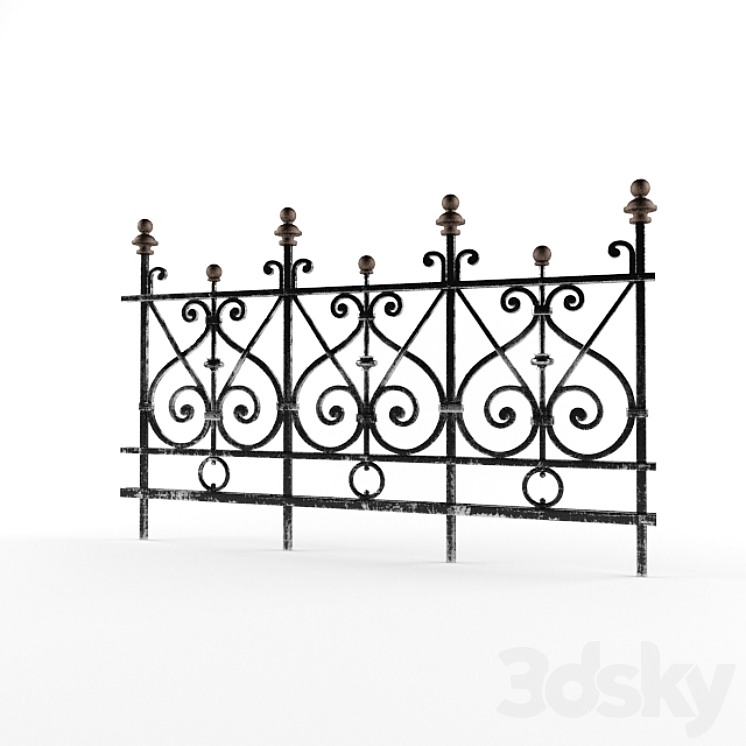 wrought fence 3DS Max - thumbnail 1