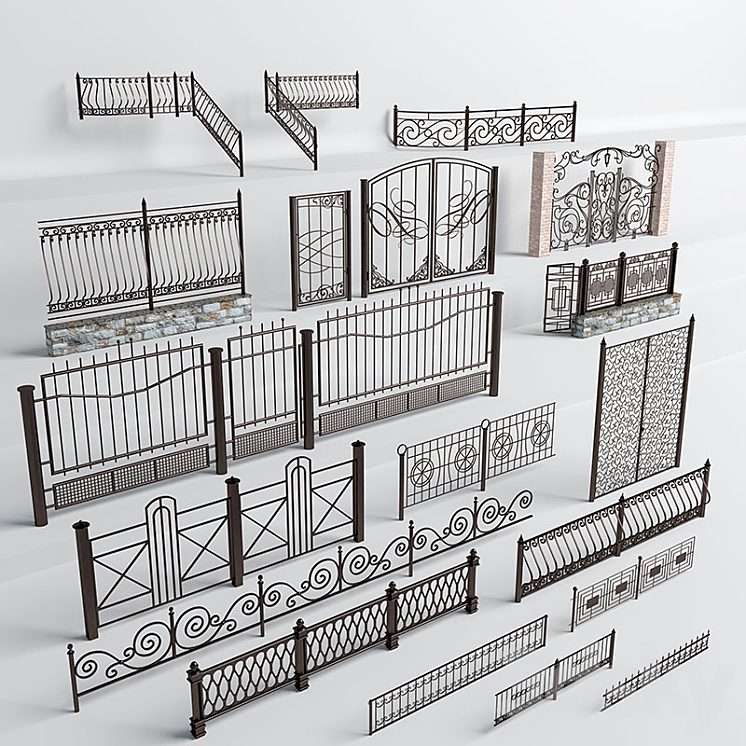 Wrought iron fences 3DS Max - thumbnail 1