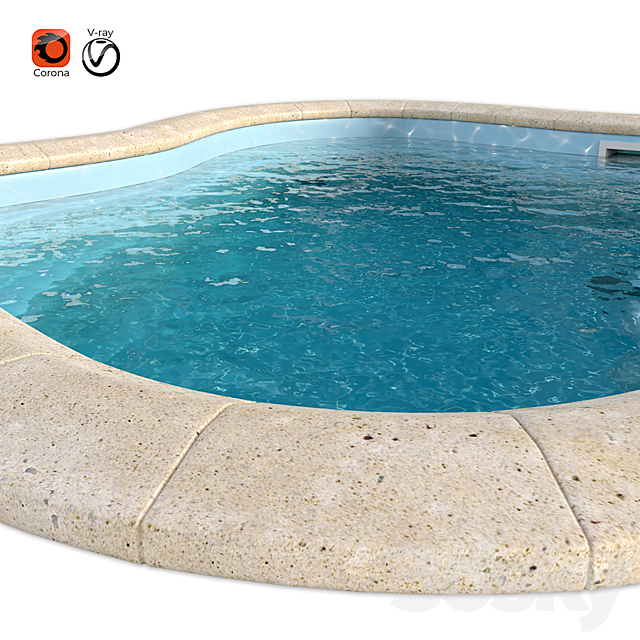 3d model of composite pool Florent 3DSMax File - thumbnail 3