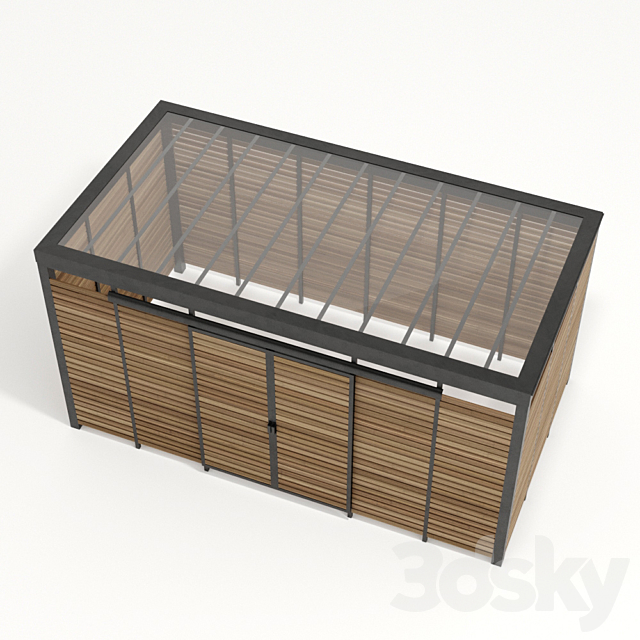 Adanat. Container platform “Bunker” for 3 tanks 3DSMax File - thumbnail 3