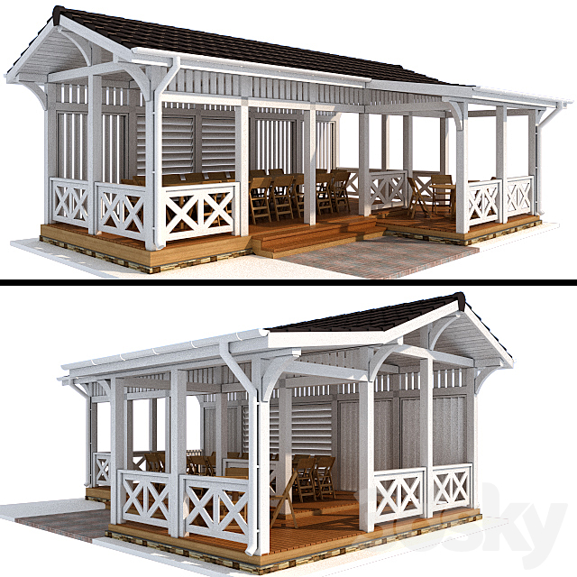 Arbor in a modern style 3DSMax File - thumbnail 1