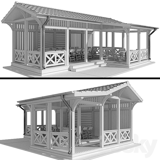 Arbor in a modern style 3DSMax File - thumbnail 3