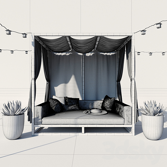 AVIARA CANOPY DAYBED 3DSMax File - thumbnail 3