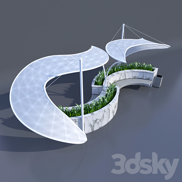 awning decorative arbor 3ds Max - thumbnail 1