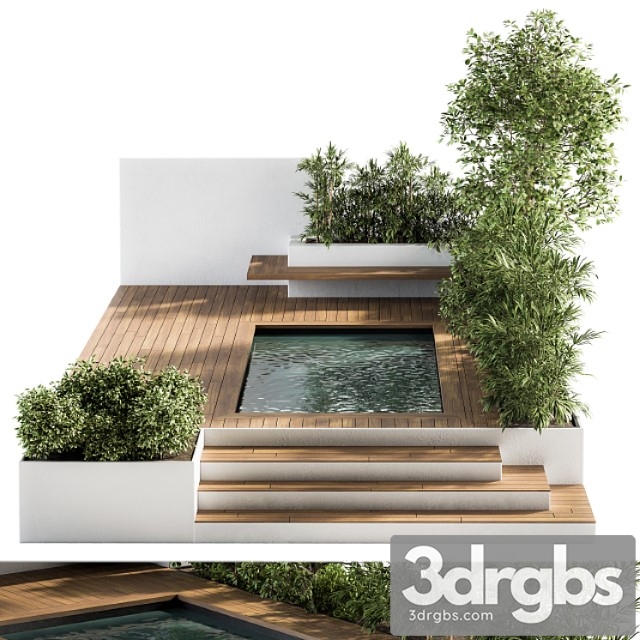 Backyard and landscape furniture with pool 01 3dsmax Download - thumbnail 1