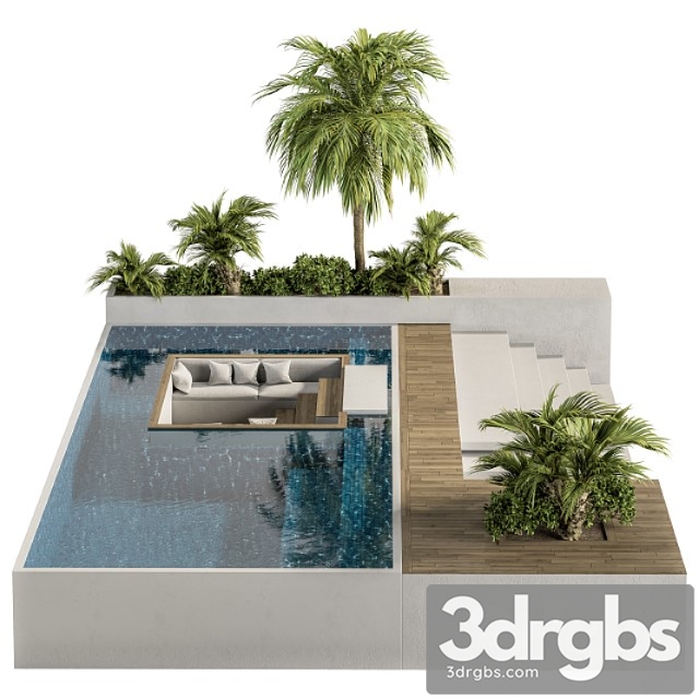 Backyard And Landscape Furniture With Pool 02 3dsmax Download - thumbnail 1