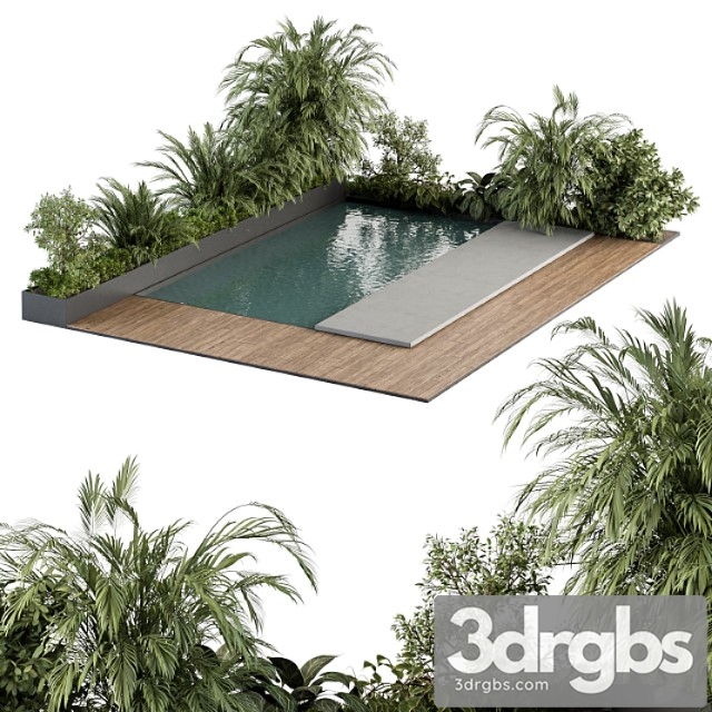 Backyard and landscape furniture with pool 04 3dsmax Download - thumbnail 1