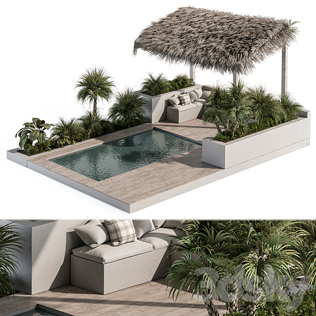 Backyard and Landscape Furniture with Pool 05 3DSMax File - thumbnail 1